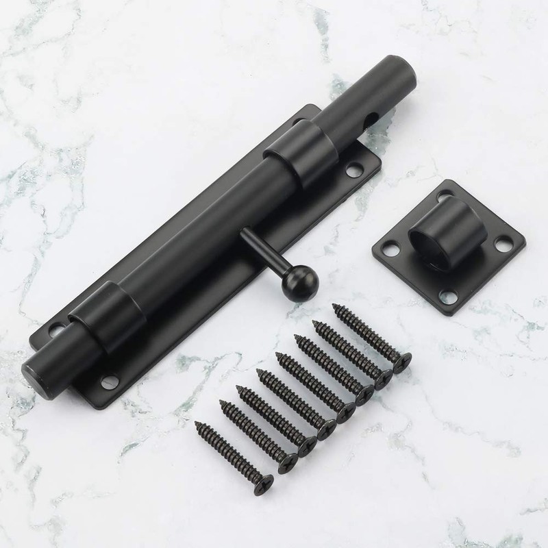SAYAYO EMS9000-B Door Bolt Black Stainless Steel Bolt Lock Lock