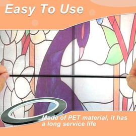 ZENWORYS Black PET Stained Glass Sticker Lead Stained Glass Supplies for Glass Painting Window SurfaceGallery (3mm 250ft)