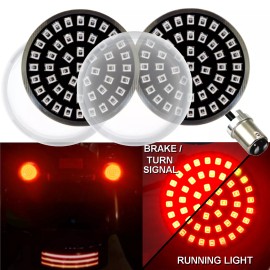 Eagle Lights 2” Harley LED Red Strobing Brakes w/ Clear Lenses Street Glide Iron