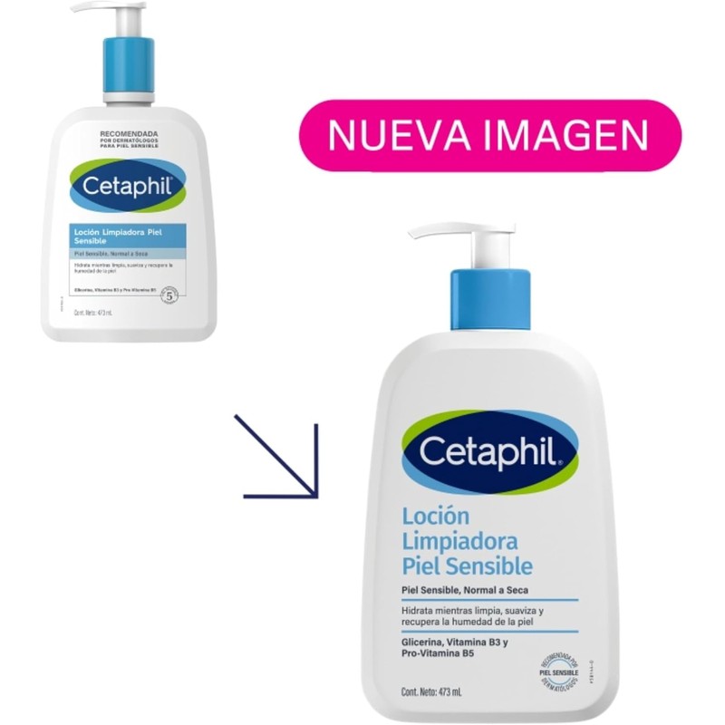 Cetaphil Loción Limpiadora Facial Corporal Piel Sensible y Seca 473