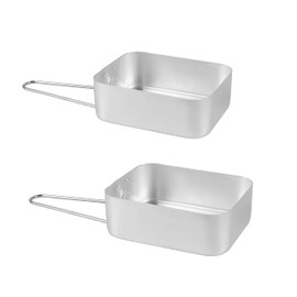 CROSS COUNTRY Set of 2 Aluminium Nesting Mess Tins for Camping – Camp Cooking Set, Meal Prep, Easy to Carry & Store; Cookware for Camping, Festivals, Hiking