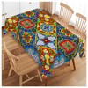 Walmsco Tablecloth Mexican Colorful Square Pattern Decor For Dining Room
