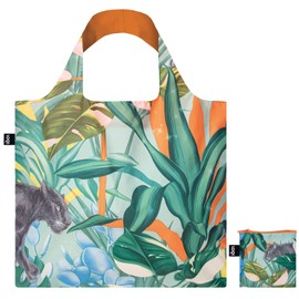 LOQI Eco Bag PC.WF POMME CHAN Wild Forest Recycled Bag, Green, Approx. Width 19.7 x Height 16.5 inches (42 cm), Top of Handle: 27.2 inches (69 cm), Included Pouch: 4.5 x 4.3 inches (11.5 x 11 cm)
