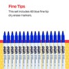 School Smart Dry Erase Pen Style Marker, Fine Tip, Blue,