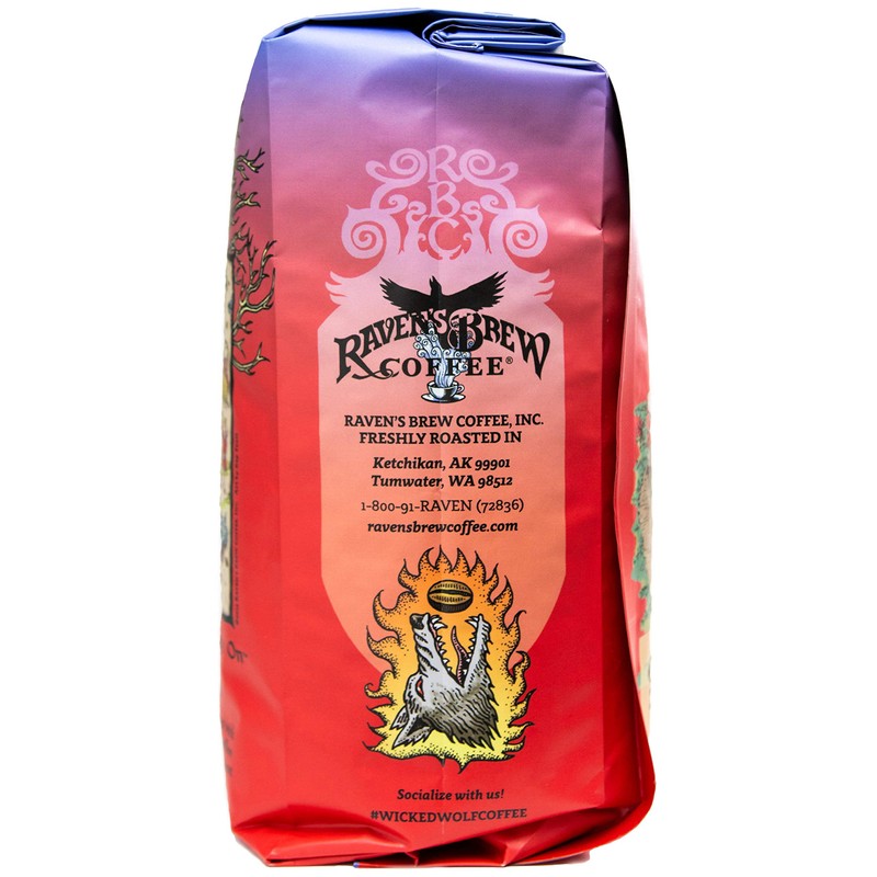 Raven's Brew Coffee Full Bodied Coffee Dark Roast Whole Bean