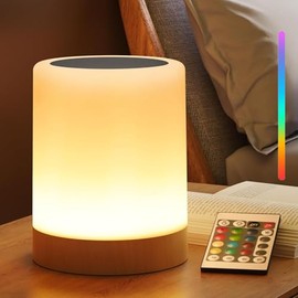 Luces de noche táctiles recargables-13 colores LED Smart Table Lamp,lampara de noche,lampara de mesa RGB Night Light with Remote Timer,LED Bedroom Lam