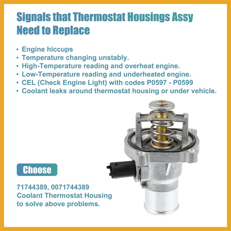 Partuto 55577072 Car Engine Coolant Thermostat Housing Assembly 71744389 Replacement