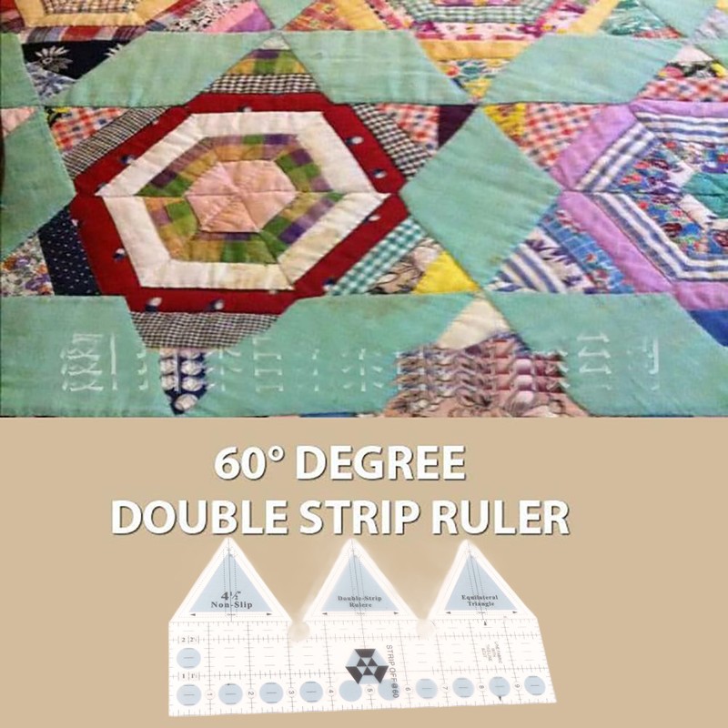 Ruler Grids 45/60/90 Degree Double Strip Ruler Transparent Acrylic Non