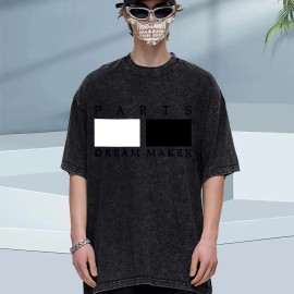 2025 Summer Essential - Men's 100% Cotton Oversized Tee - 5 Colors - Washed Vintage Feel - Comfortable Loose FitColor: Brown, Size: 2 XL