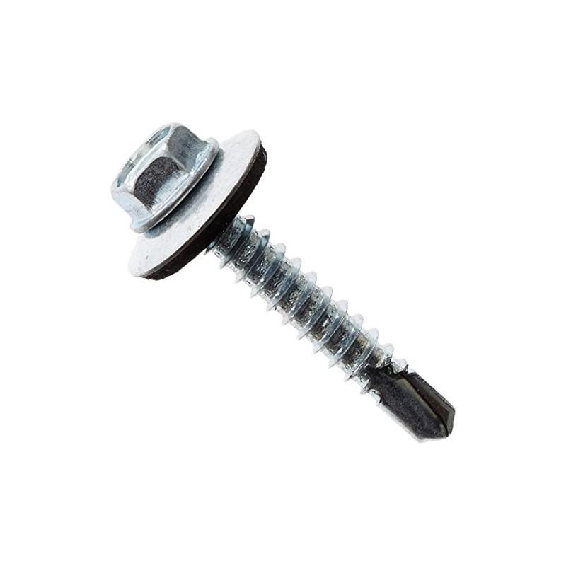 Merriway BH04079 (100 Pcs) Self Drill Hex Head Hardened Roofing