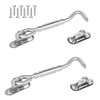 Hook and Eye Latch 4 Inch, 2pcs Stainless Steel Cabin