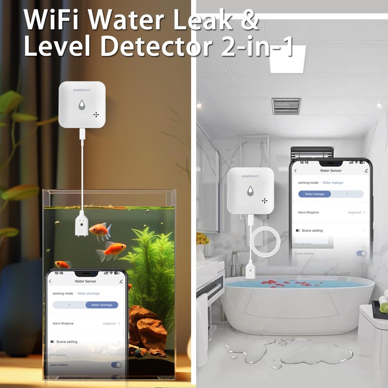 Water Leak & Level Detector 2-in-1 (3 Pack) - 90dB