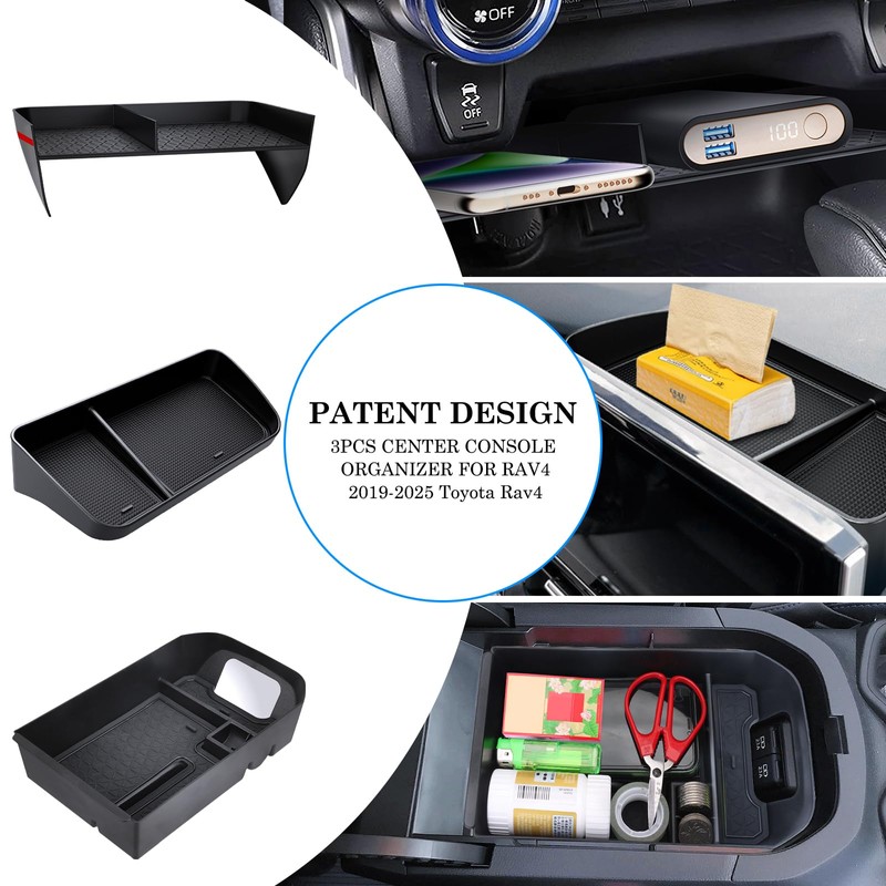 DIAMOOKY Upgraded Center Console Organizer Compatible with Toyota RAV4 2025