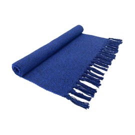 Cotton Bathroom Rug Reversible Laundry Room Rag Rug. Hand Woven Chindi Area Rug Entryway for Kitchen Bathroom Bedroom Dorm (22" x 36", Stripe Navy)