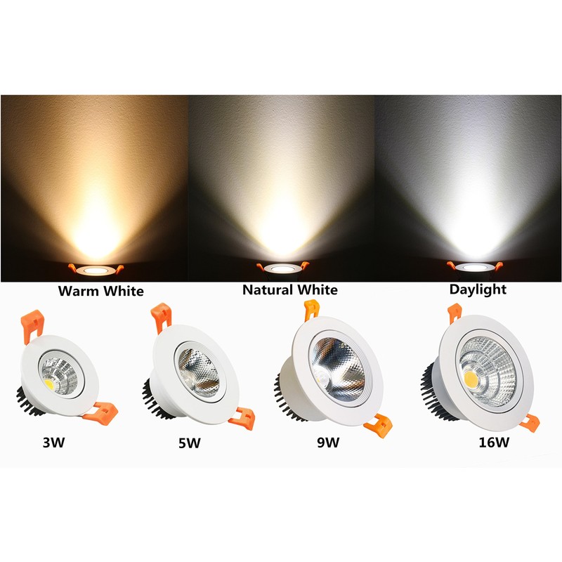 LightingWill 2inch LED Dimmable Downlight, 3W COB Recessed Ceiling Light,