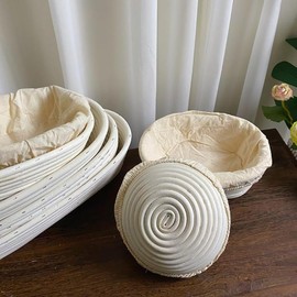 2Pcs Round Bread Proofing Basket Cloth Liner, Rattan Baking Dough Basket Cover Liner, Sourdough Banneton Proofing Cloth, Fermentation Basket Linen Liner for Baking Supplies (7.9inch (20x20x8cm))