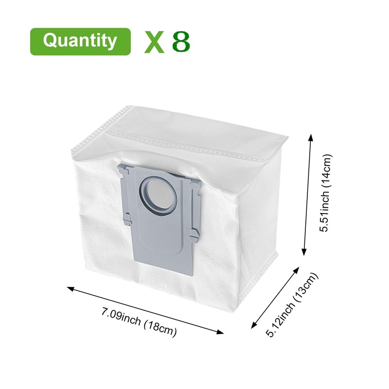 DingGreat Pack of 8 Replacement Vacuum Bags for Roborock S8+/