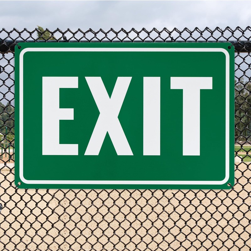 M METERXITY 2-Pack Exit Sign 12x8 Inch Aluminum Reflective Enter