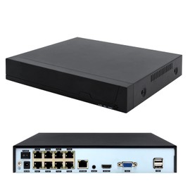 REVODATA 8CH POE NVR, HD 5MP POE Network Video Recorder, 8 Channel Power Over Ethernet, Supports up to 8 x 5MP IP Cameras, Supports up to 10TB HDD