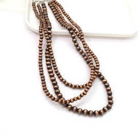 Navajo Pearl Necklace for Women Multi Strand Turquoise Choker Western Jewelry Vintage Boho Chic Beaded Statement Necklaces (retro brown)