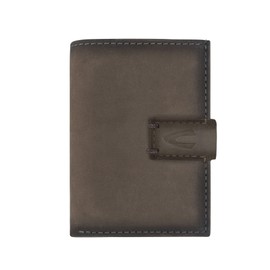 camel active Dallas Men's RFID Medium Leather Credit Card Slider, gray, 000241