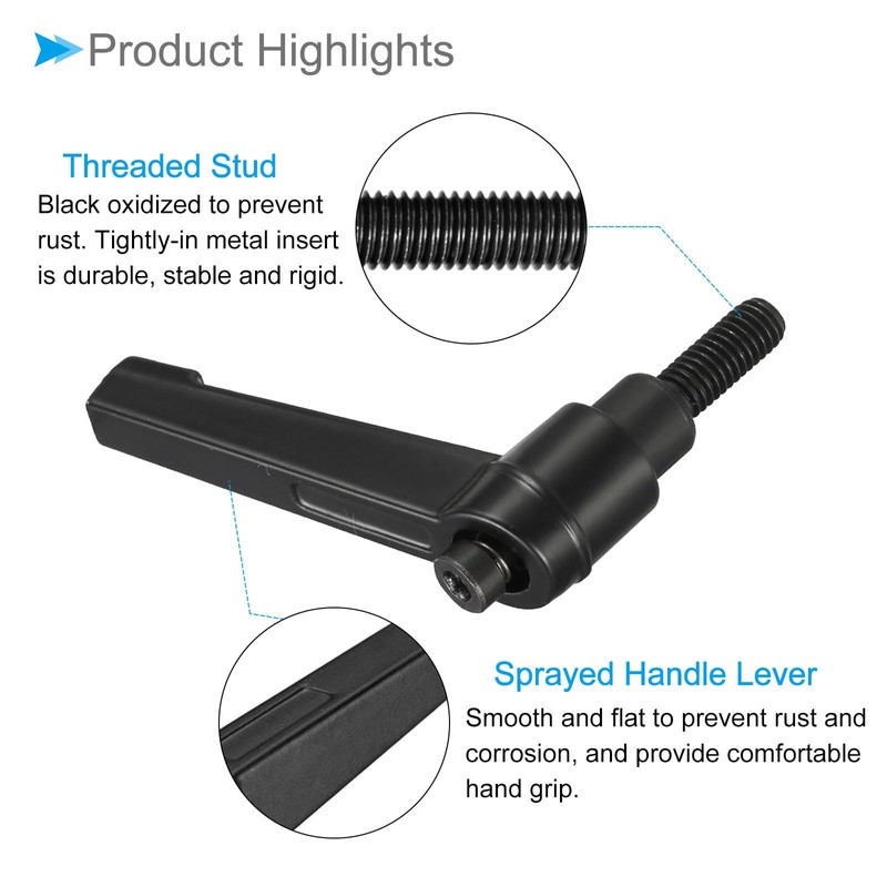 CoCud Clamping Lever Handles, M6 x 15mm Male Thread, Adjustable