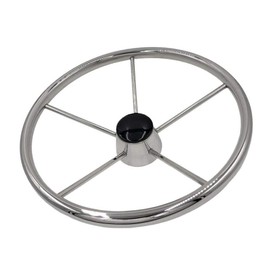 Jinmu 13-1/2 Inch 5-Spoke Destroyer Style Stainless Boat Steering Wheel for Boat, Yacht