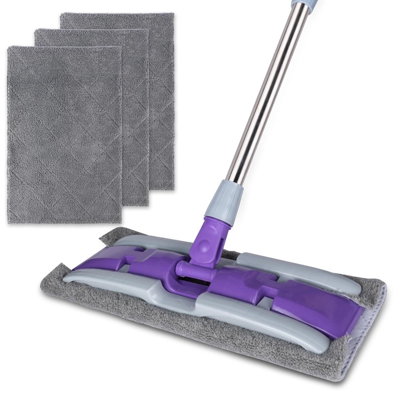 3-Pack Microfiber Mops Refill Pads for 14 Inch Mop (Gray)
