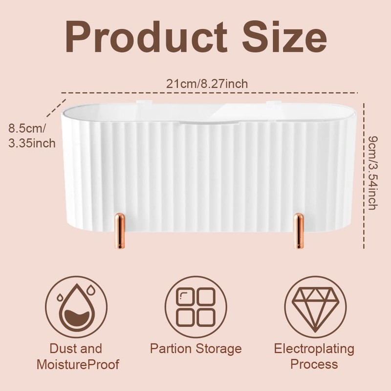 skytowards Cotton Pad Dispenser Cotton Buds Storage 3 Compartments Cotton