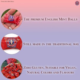 Uncle Joe's Mint Balls | Handcrafted British Candy | with Peppermint Oil | Long Lasting & Breath Refreshing Minty Flavor | Individually Wrapped Hard Candy | 8.89 Oz (Pack of 2)