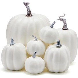 7 Decoración de Calabaza, Calabazas Artificiales, Calabaza Decorativa para Halloween, día de Decoraciones para Fiestas con temática otoñal,Calabazas A