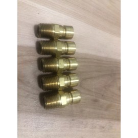 Parker LOT of 5 Coupler Nipples 1/4 NPT ,3/8 In. Body,Brass PARKER BPN352.  D1R4