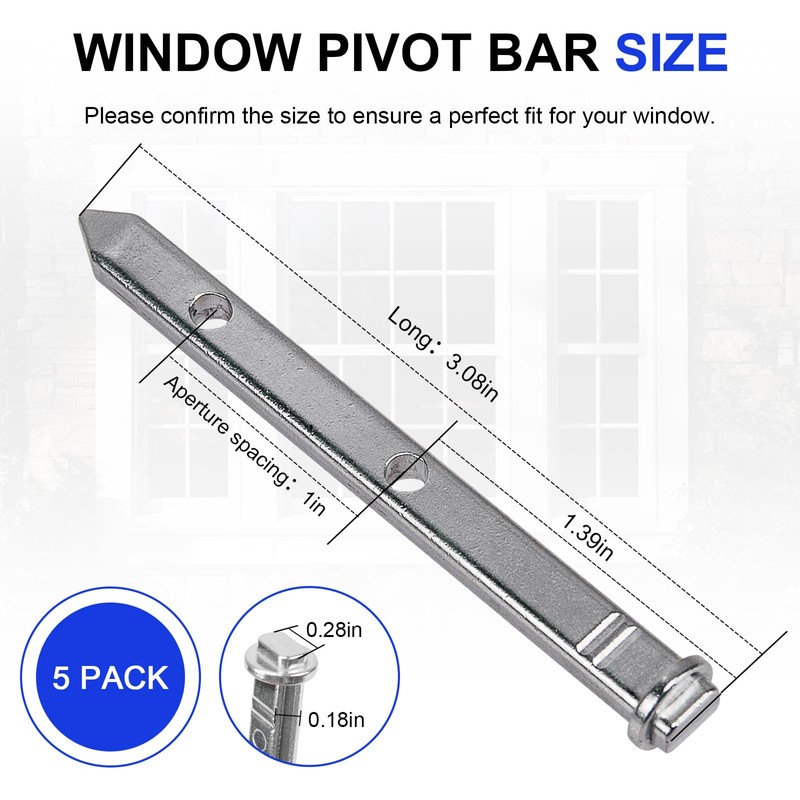 900-21355-XCP5 Zinc Die Cast Window Replacement Pivot Bar 85 Series