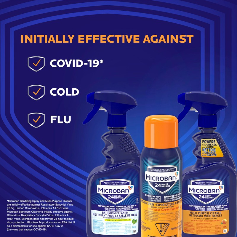 MICROBAN Sanitizing Spray 24hr Citrus Scent 12.5oz