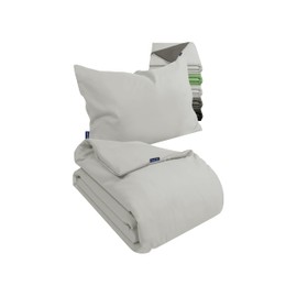 Marie´s Home Velvety Soft Bed Linen 100 x 135 cm Ultra Soft Bed Linen - Duvet Cover + 1 Pillowcase 80 x 80 2-Piece Set 1629.2376, 100 x 135 + 40 x 60 cm, Silver