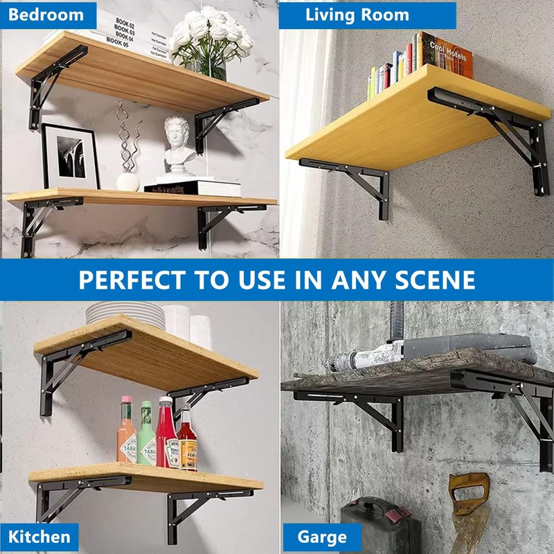 Folding Shelf Bracket 24 inch 2PC Wall Mounted Collapsible Shelves