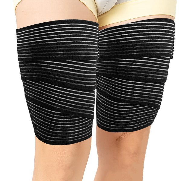 2 Pcs Hamstring & Thigh Compression Wraps, Adjustable Thigh Compression