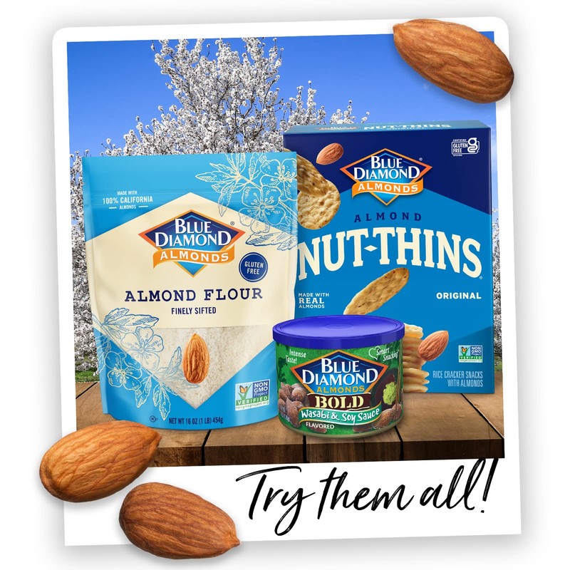 Blue Diamond Almonds Whole Natural Raw Snack Nuts, 100 Calorie