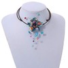 Avalaya Light Blue Shell Flower with Multicoloured Faux Pearl Bead