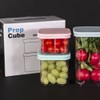PrepSealer PrepCube Food Canister Silicon Lid Container - 3PC Set,