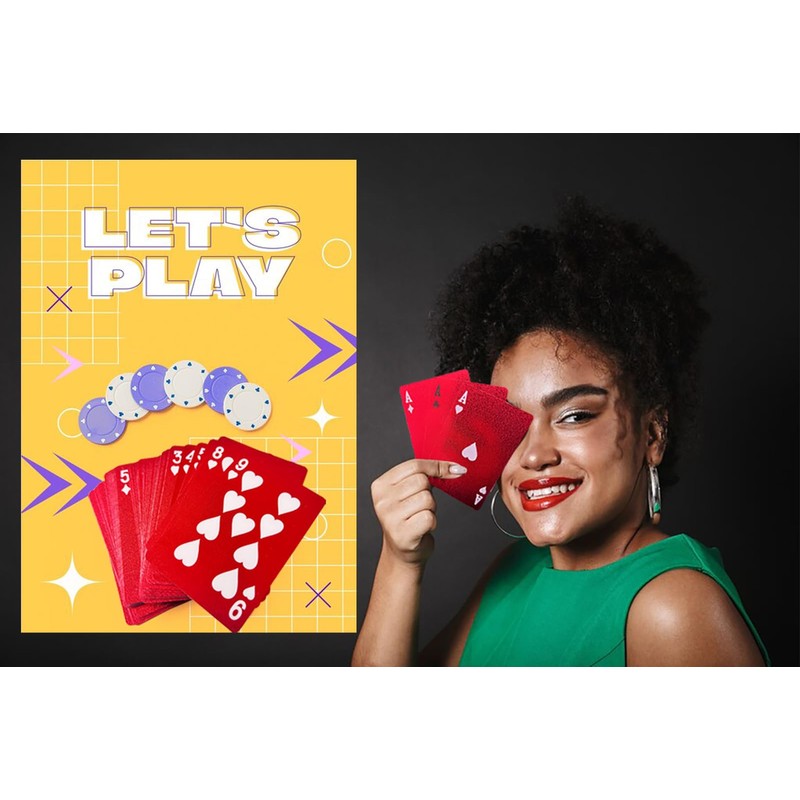 2 Deck of Waterproof Poker Cards,Red Playing Cards, Plastic Waterproof