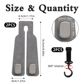 TAIHOBO Pack of 2 Car Seat Double Hooks Back Hooks, Leather Headrest Holder, Multifunctional Double Hooks for Car Seat Back, Car Accessories for Bags, Hidden Car Accessories Interior