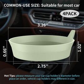 ME.FAN Car Cup Coasters [4 Pack] Silicone Car Coasters/Automotive Cup Mats - Universal Non-Slip Recessed Car Interior Accessories - Car Cup Holder Insert Coasters Desert Sage