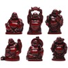 BRABUD Feng Shui 2in Red Resin Laughing Buddha Statue Figurines