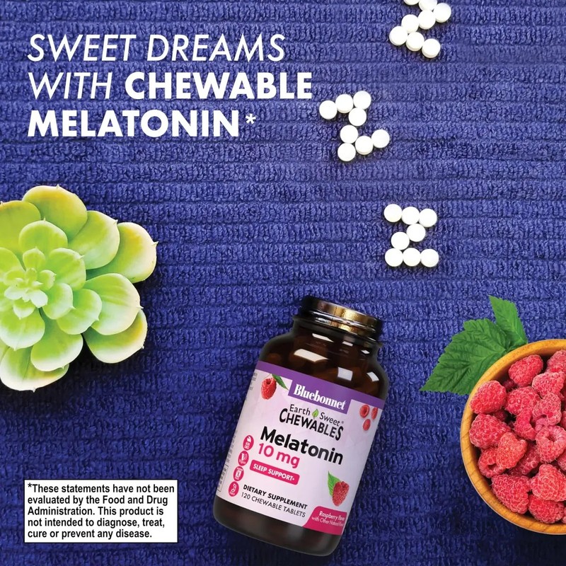 Bluebonnet Earthsweet Melatonina 10mg Frambuesa 120 Tabletas