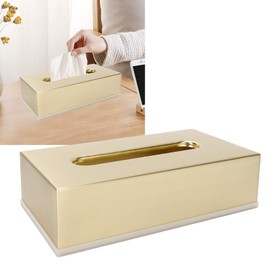 Tissue Box Innovative Cover Rectangular 304 Stainless Steel Facial Tissue Dispenser Box Holder for Dresser Bathroom Decor Gold