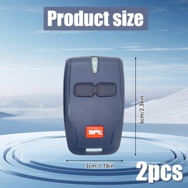 2PCS 433MHz for BFT Garage Door Remote, Universal Garage Door Opener Remote, Compatible with BFT Mitto 2 Gate Opener, 2-Channel Key Fob with Key Ring