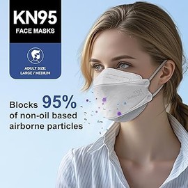KN95 Face Mask Disposable Adults - 100 Pack Adjustable KN95 Face Mask 5 Layer Protection Breathable Comfortable Respirator Women Men KN95 Mask Individually Wrapped