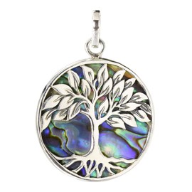I-be, Paua Shell Abalone Pendant Tree of Life 925 Silver 2082 BDL, Sterling Silver