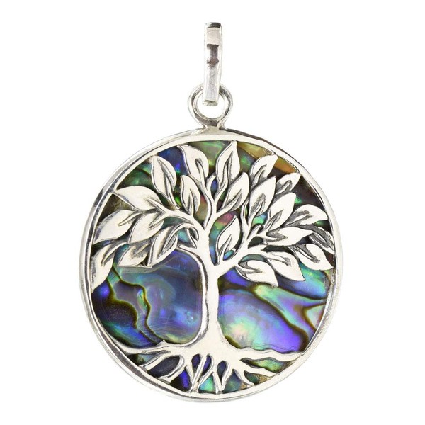 I-be, Paua Shell Abalone Pendant Tree of Life 925 Silver